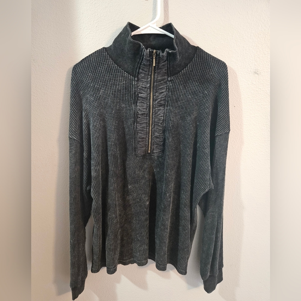BiBi Mineral Wash Half Zip Thermal Top